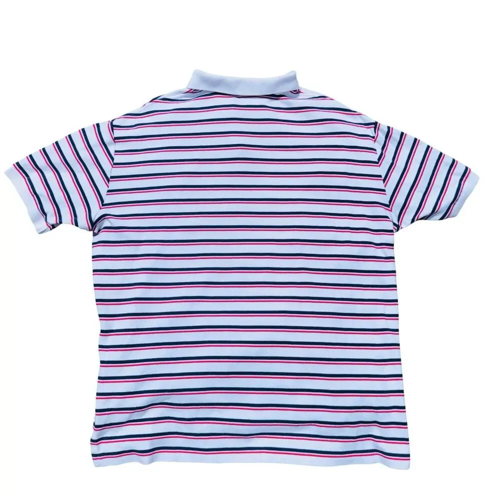 Polo Ralph Lauren Shirt Mens Size L Striped Polo Red White Blue Green Pony